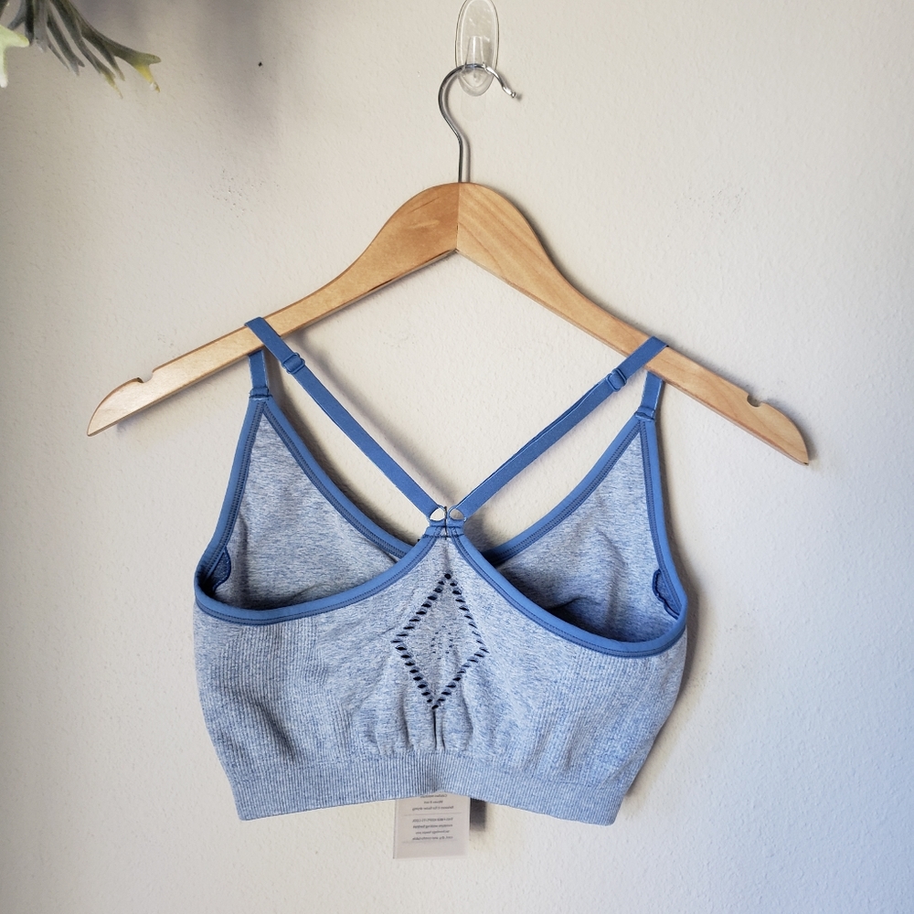 Avocado | Blue Moisture Wicking Light-Medium Support Sports Bra - Picture 2 of 9